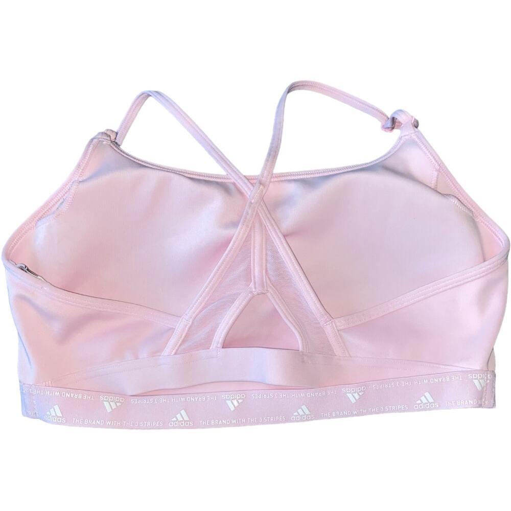 NEW Adidas Aeroreact double strap Pink Sports Bra Size Small